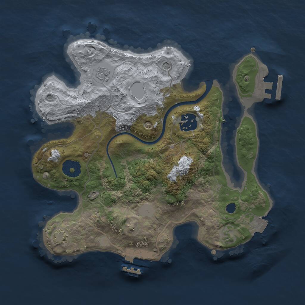 Rust Map: Procedural Map, Size: 2502, Seed: 648252, 7 Monuments