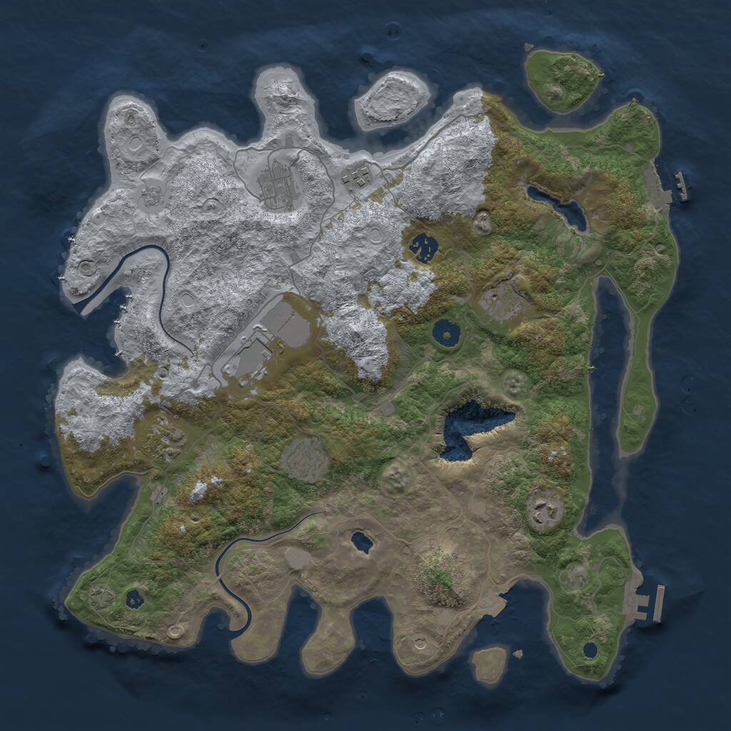 Rust Map: Procedural Map, Size: 4000, Seed: 1722309131, 14 Monuments
