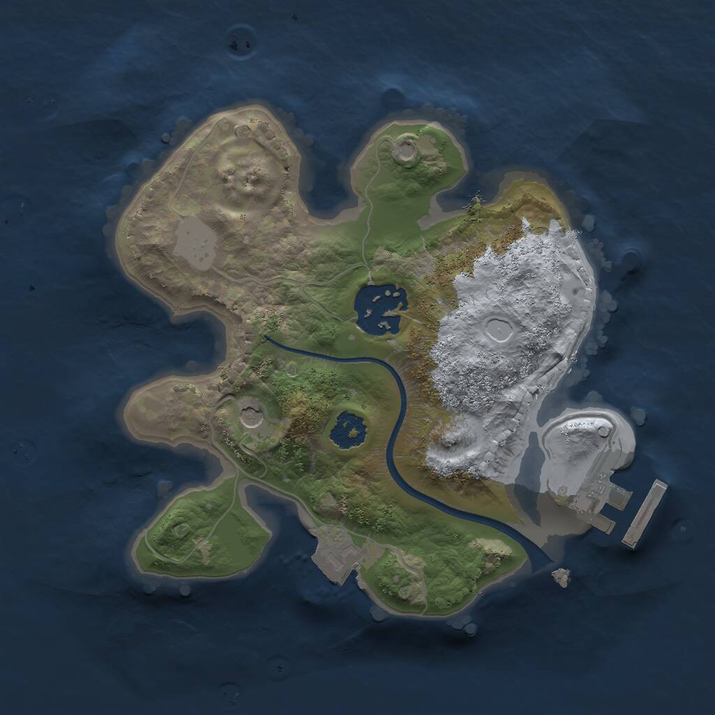 Rust Map: Procedural Map, Size: 2000, Seed: 282328065, 4 Monuments