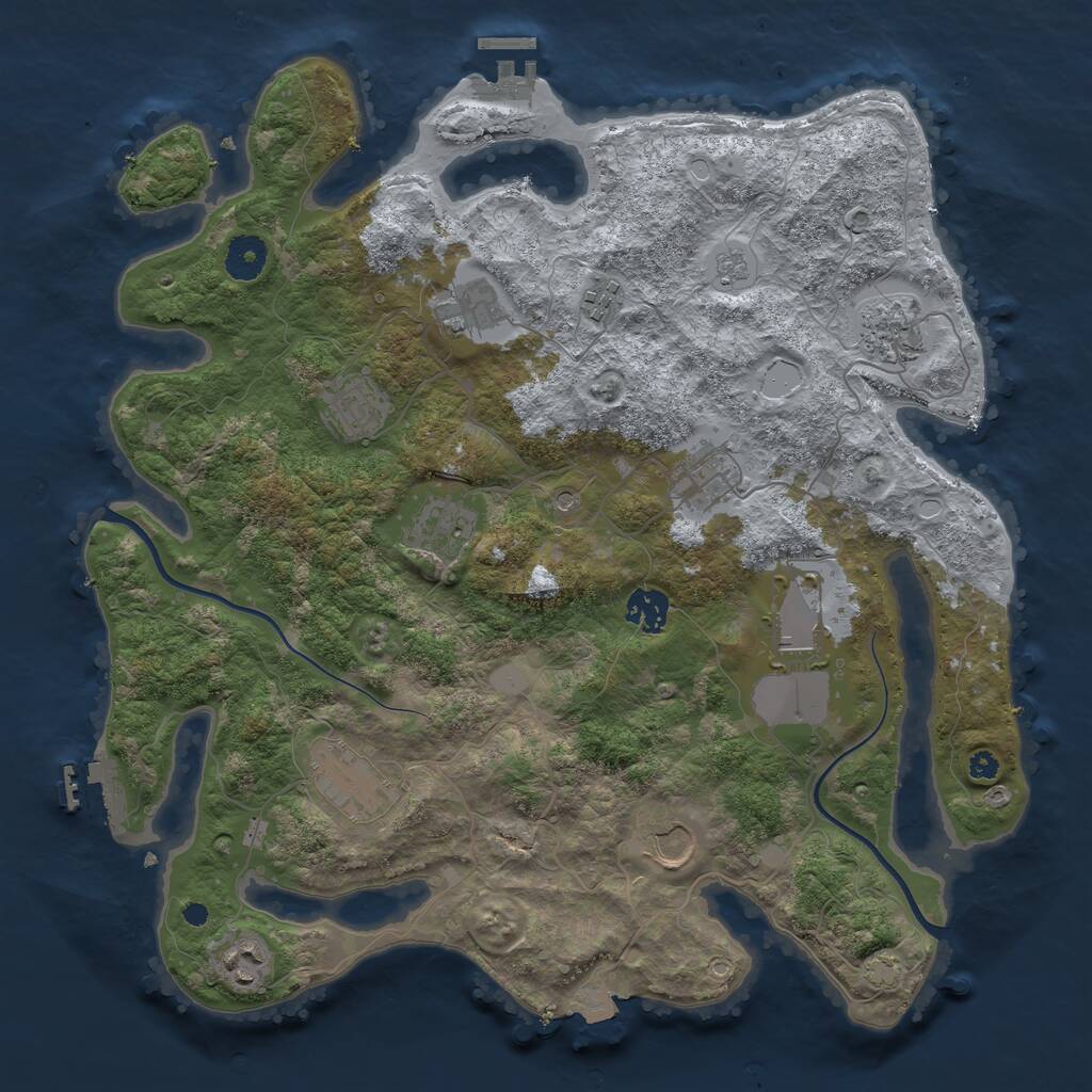 Rust Map: Procedural Map, Size: 3750, Seed: 564963817, 17 Monuments