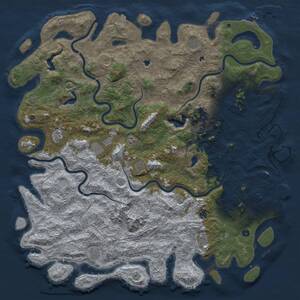 Thumbnail Rust Map: Procedural Map, Size: 6000, Seed: 5153, 17 Monuments