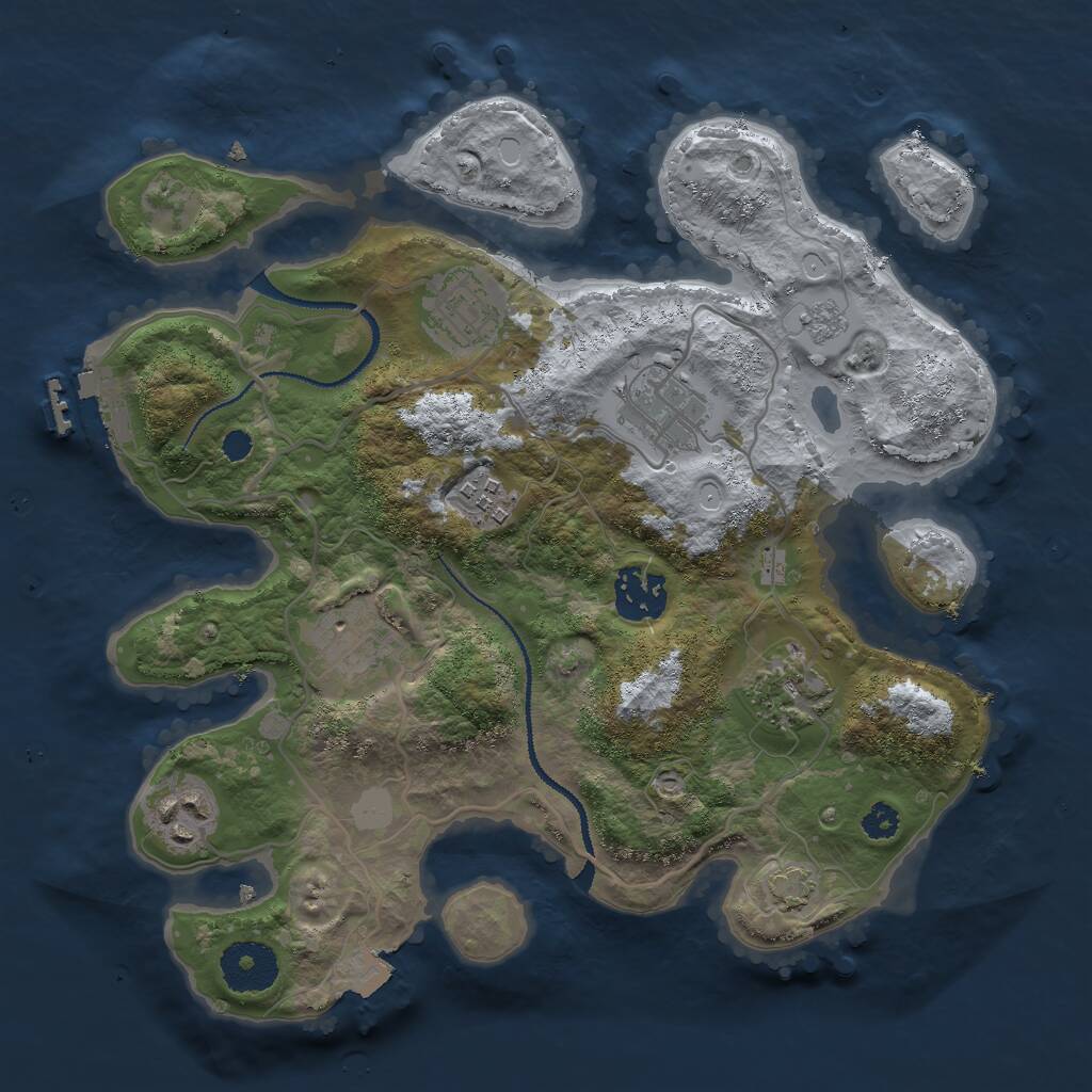 Rust Map: Procedural Map, Size: 3000, Seed: 695613173, 11 Monuments