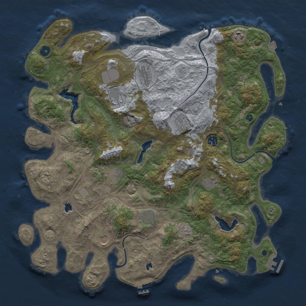 Rust Map: Procedural Map, Size: 4500, Seed: 18141807, 17 Monuments