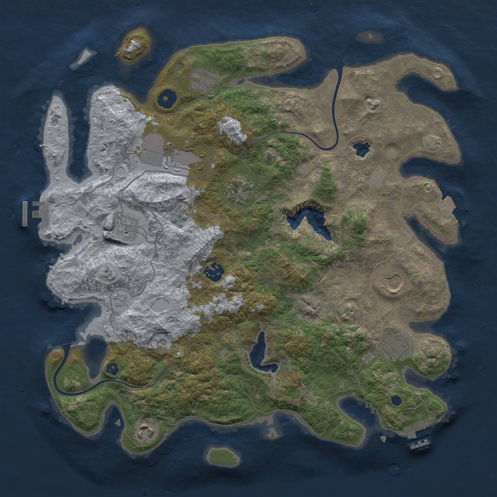 Rust Map: Procedural Map, Size: 4000, Seed: 1655, 15 Monuments