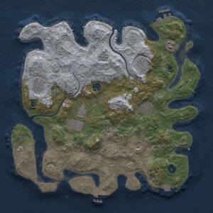 Thumbnail Rust Map: Procedural Map, Size: 3750, Seed: 1289062804, 14 Monuments