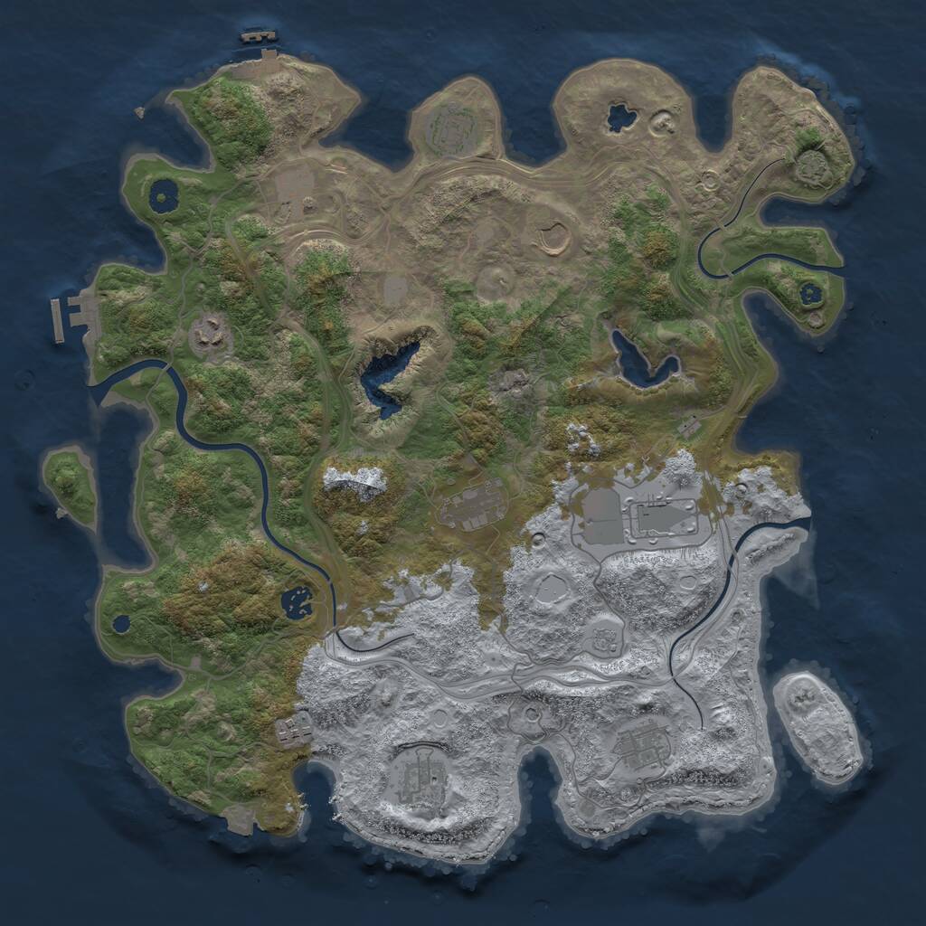 Rust Map: Procedural Map, Size: 4250, Seed: 747452163, 16 Monuments