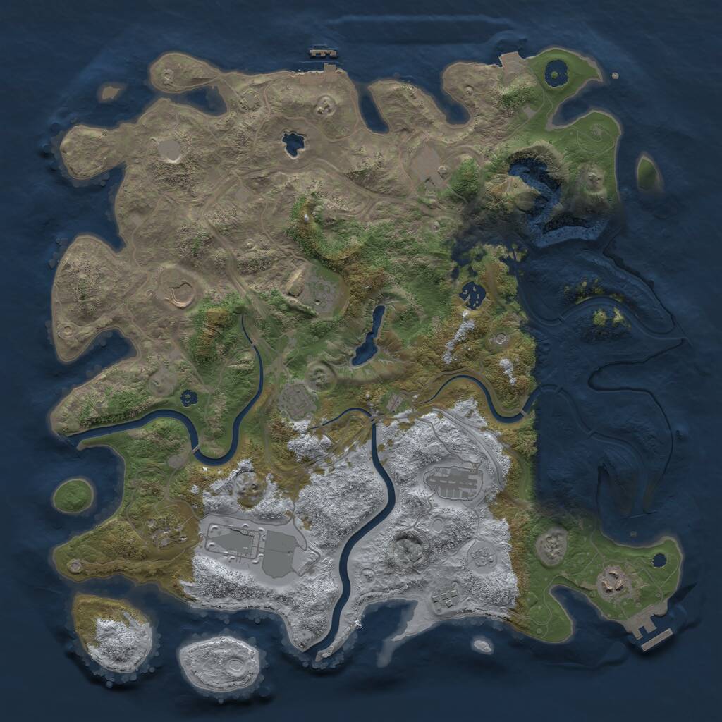 Rust Map: Procedural Map, Size: 4250, Seed: 935729130, 16 Monuments