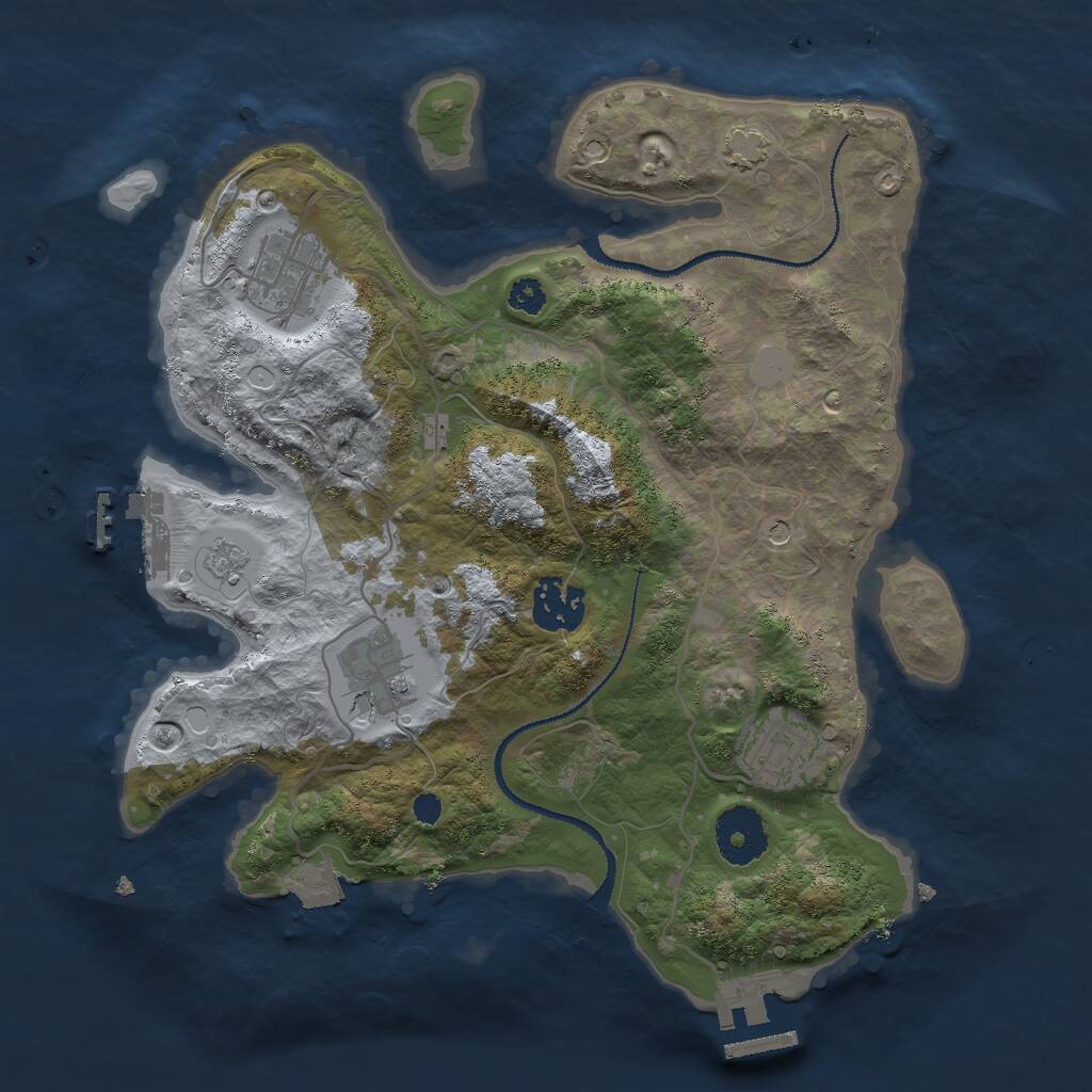 Rust Map: Procedural Map, Size: 3000, Seed: 67324421, 10 Monuments