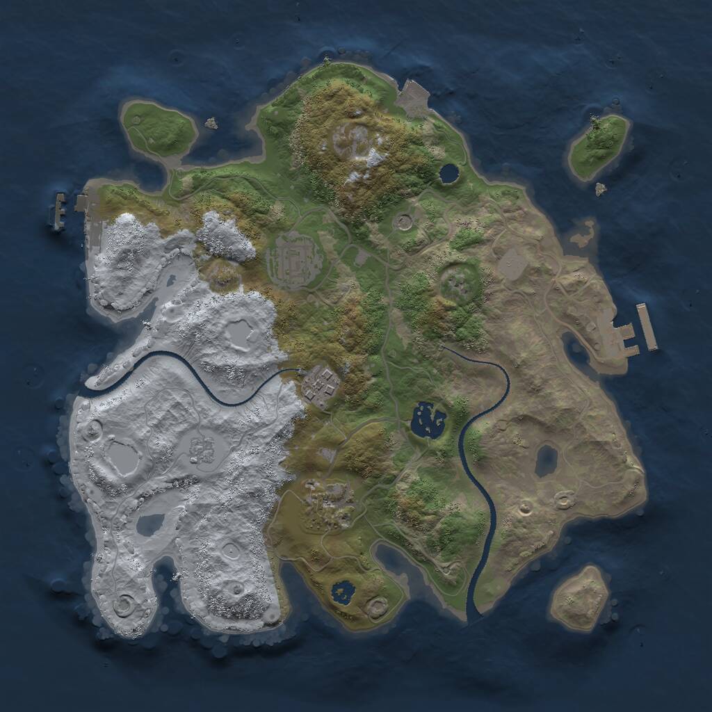 Rust Map: Procedural Map, Size: 3000, Seed: 1661834568, 9 Monuments