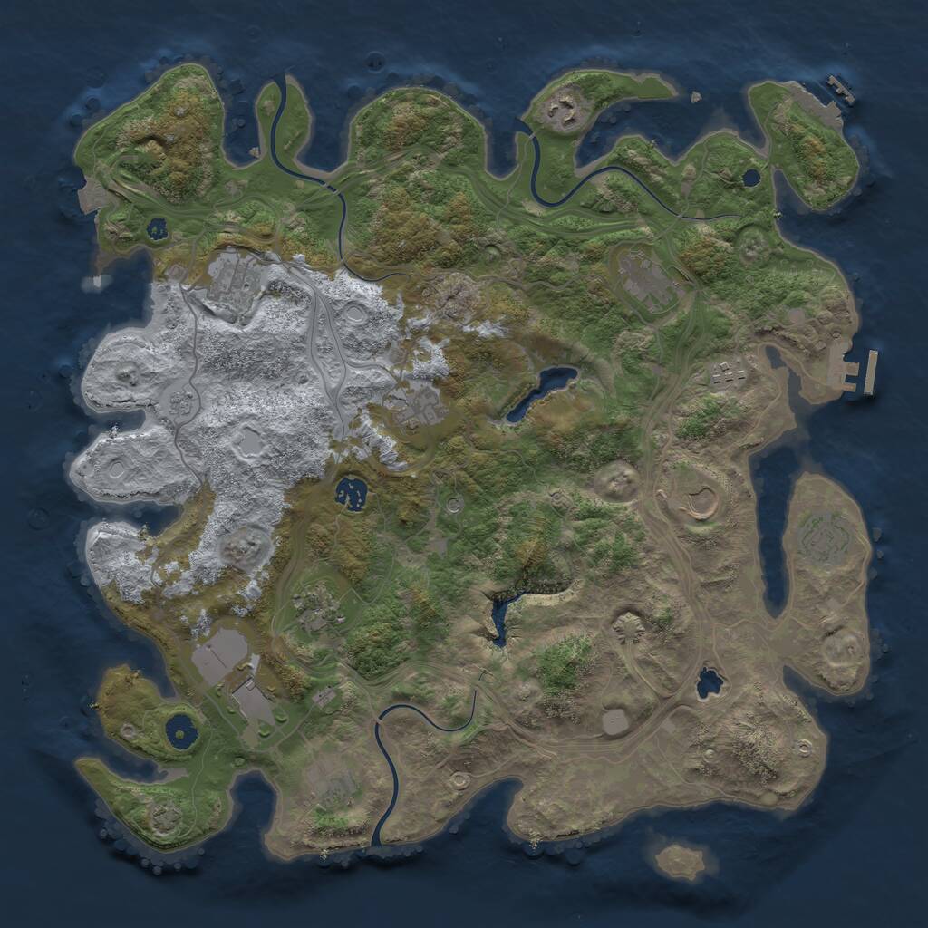 Rust Map: Procedural Map, Size: 4250, Seed: 490378800, 17 Monuments