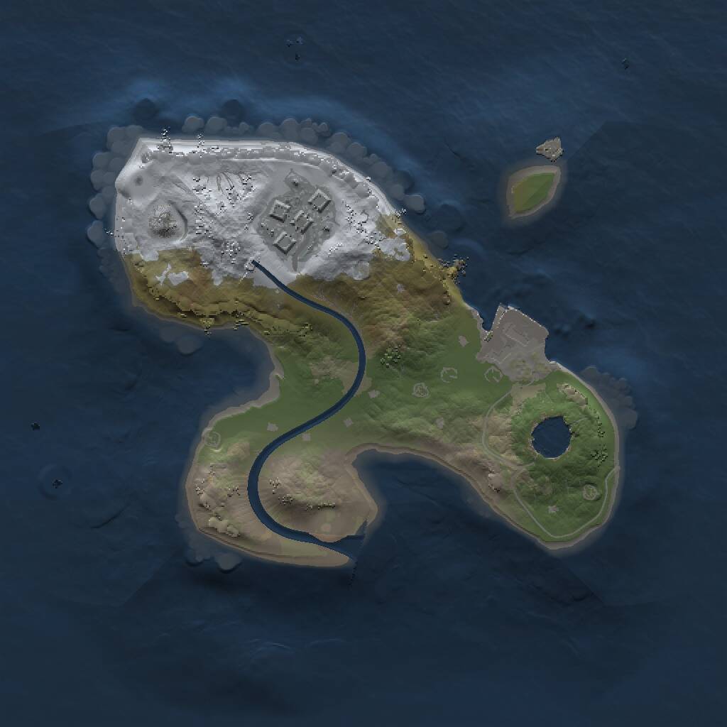 Rust Map: Procedural Map, Size: 1500, Seed: 1117115457, 2 Monuments