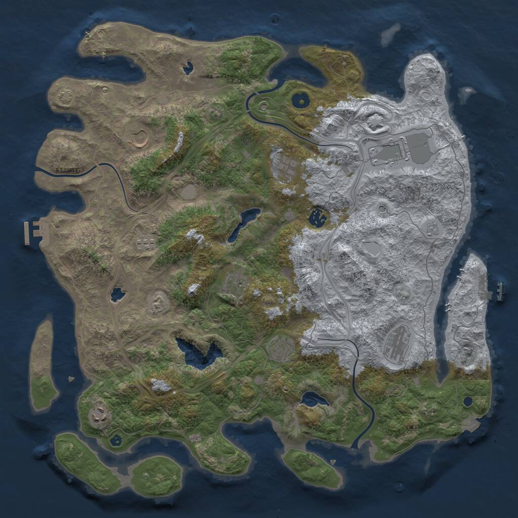 Rust Map: Procedural Map, Size: 4500, Seed: 1849376, 15 Monuments