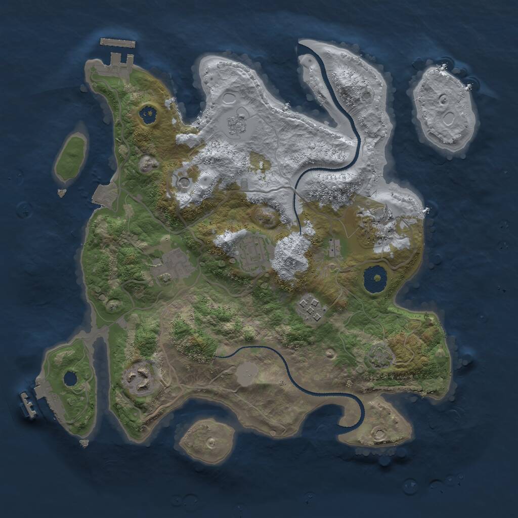 Rust Map: Procedural Map, Size: 3000, Seed: 831465, 11 Monuments