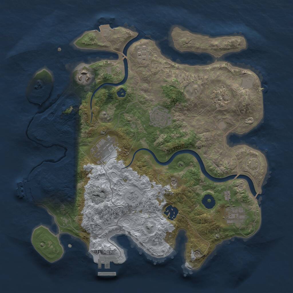 Rust Map: Procedural Map, Size: 3250, Seed: 301711, 13 Monuments