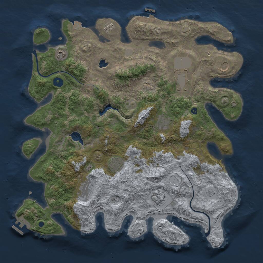 Rust Map: Procedural Map, Size: 4000, Seed: 2016641152, 14 Monuments