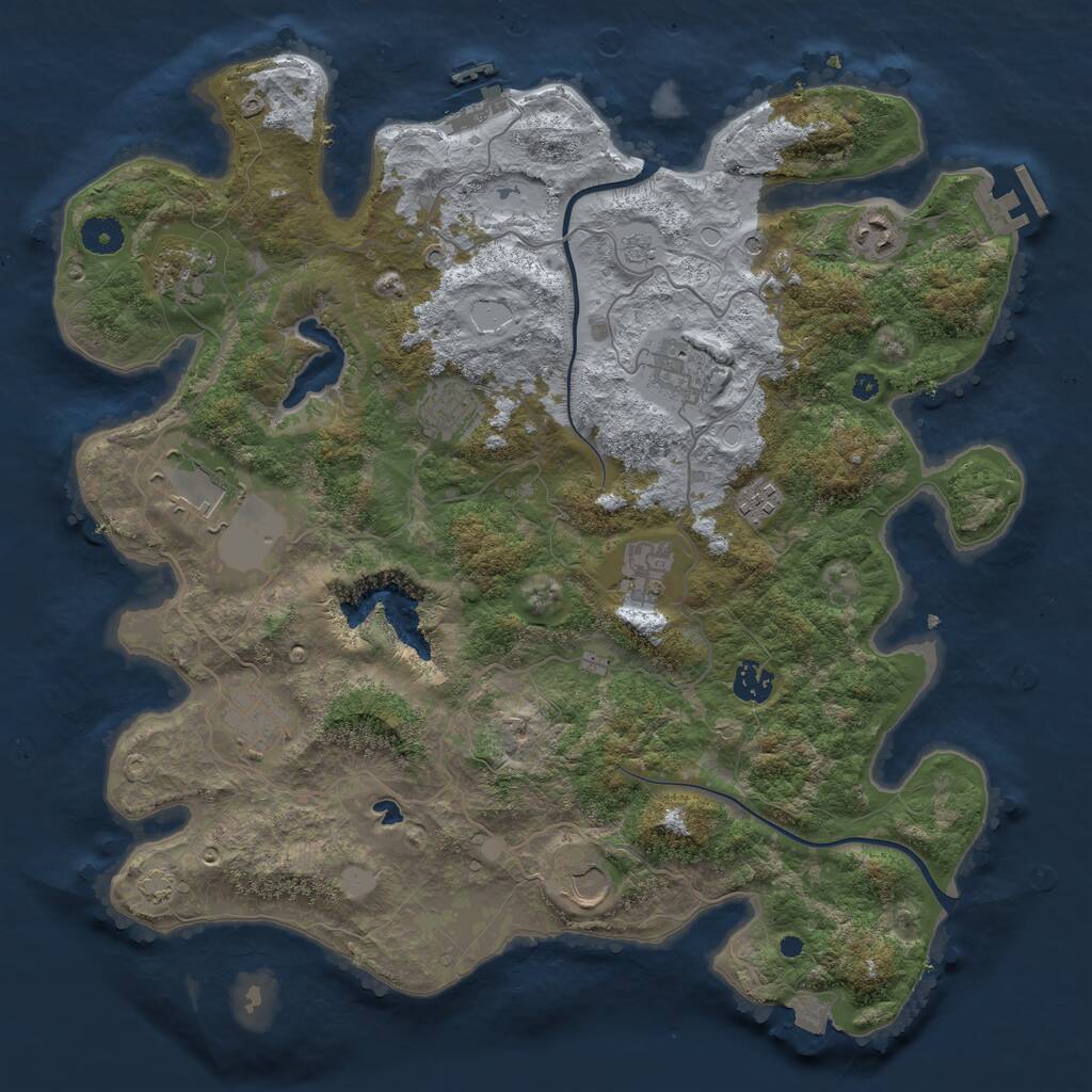 Rust Map: Procedural Map, Size: 4000, Seed: 749001782, 16 Monuments