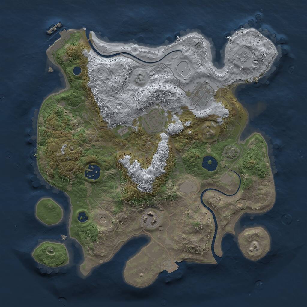 Rust Map: Procedural Map, Size: 3000, Seed: 4171061, 9 Monuments