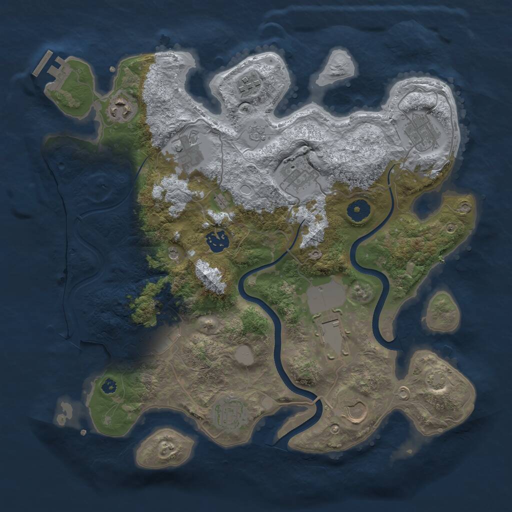 Rust Map: Procedural Map, Size: 3500, Seed: 1985632, 15 Monuments
