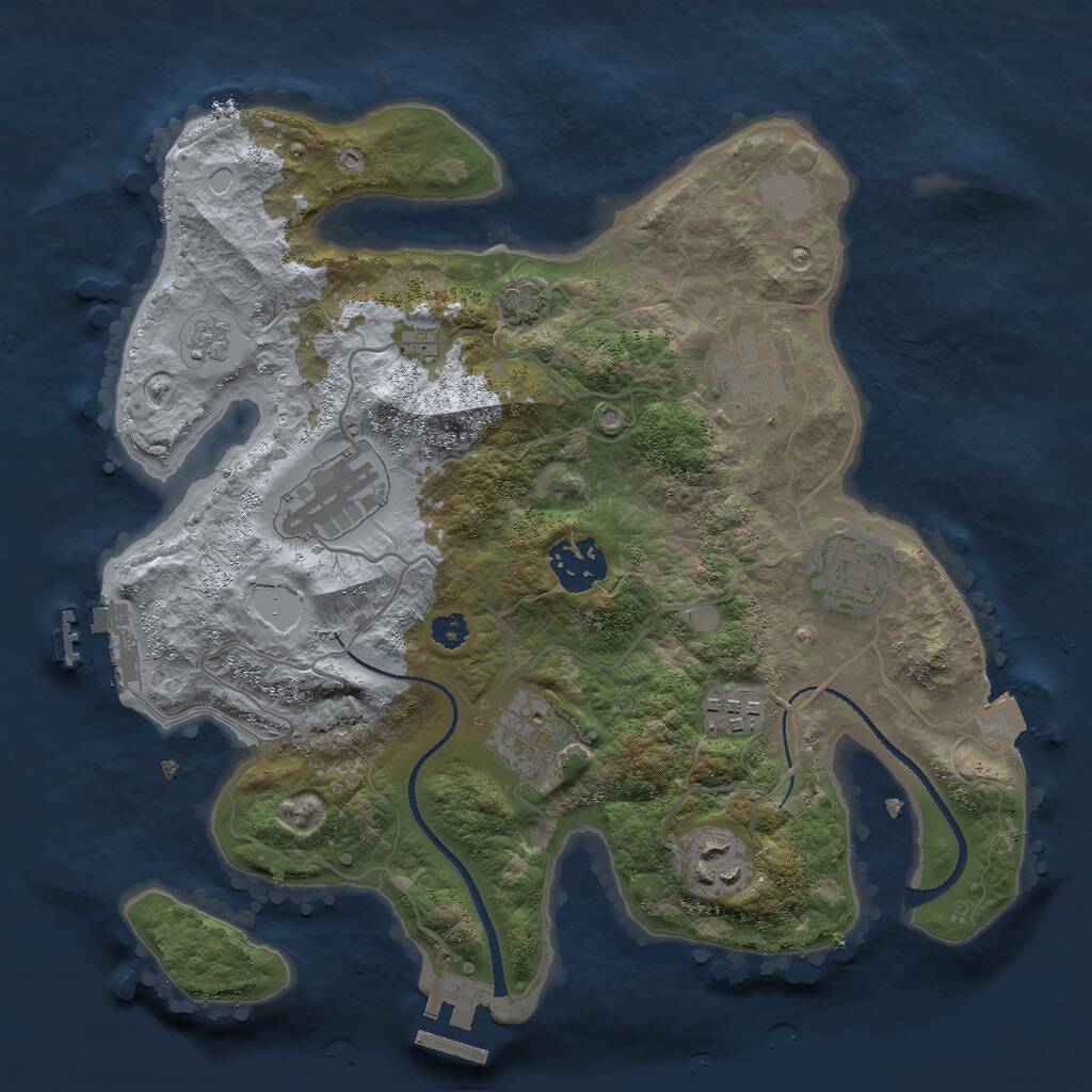 Rust Map: Procedural Map, Size: 3000, Seed: 61968819, 12 Monuments