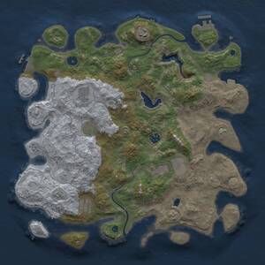 Thumbnail Rust Map: Procedural Map, Size: 4000, Seed: 1853001400, 13 Monuments