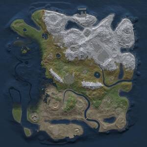 Thumbnail Rust Map: Procedural Map, Size: 3500, Seed: 648322191, 14 Monuments