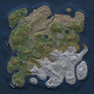 Thumbnail Rust Map: Procedural Map, Size: 3500, Seed: 1782772066, 15 Monuments