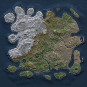 Thumbnail Rust Map: Procedural Map, Size: 3500, Seed: 186399080, 15 Monuments