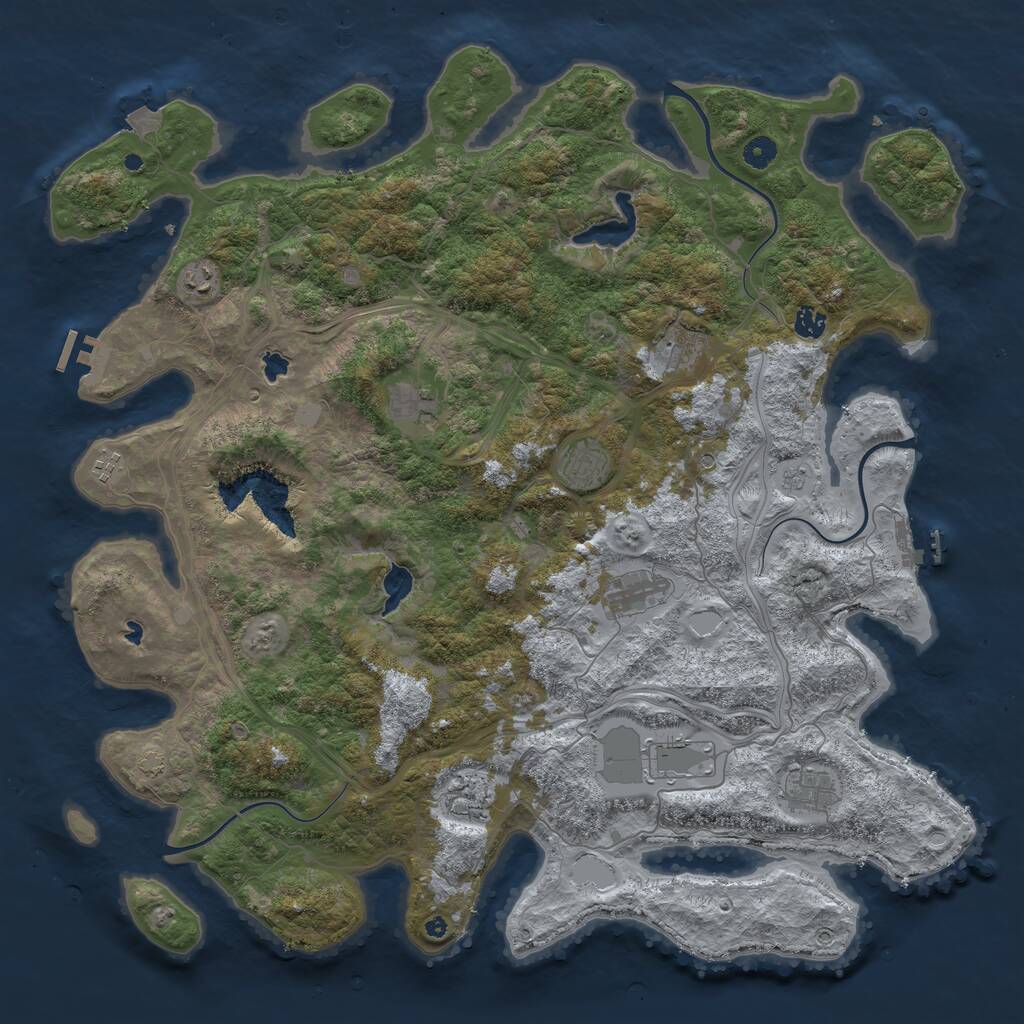 Rust Map: Procedural Map, Size: 4800, Seed: 1123172728, 16 Monuments