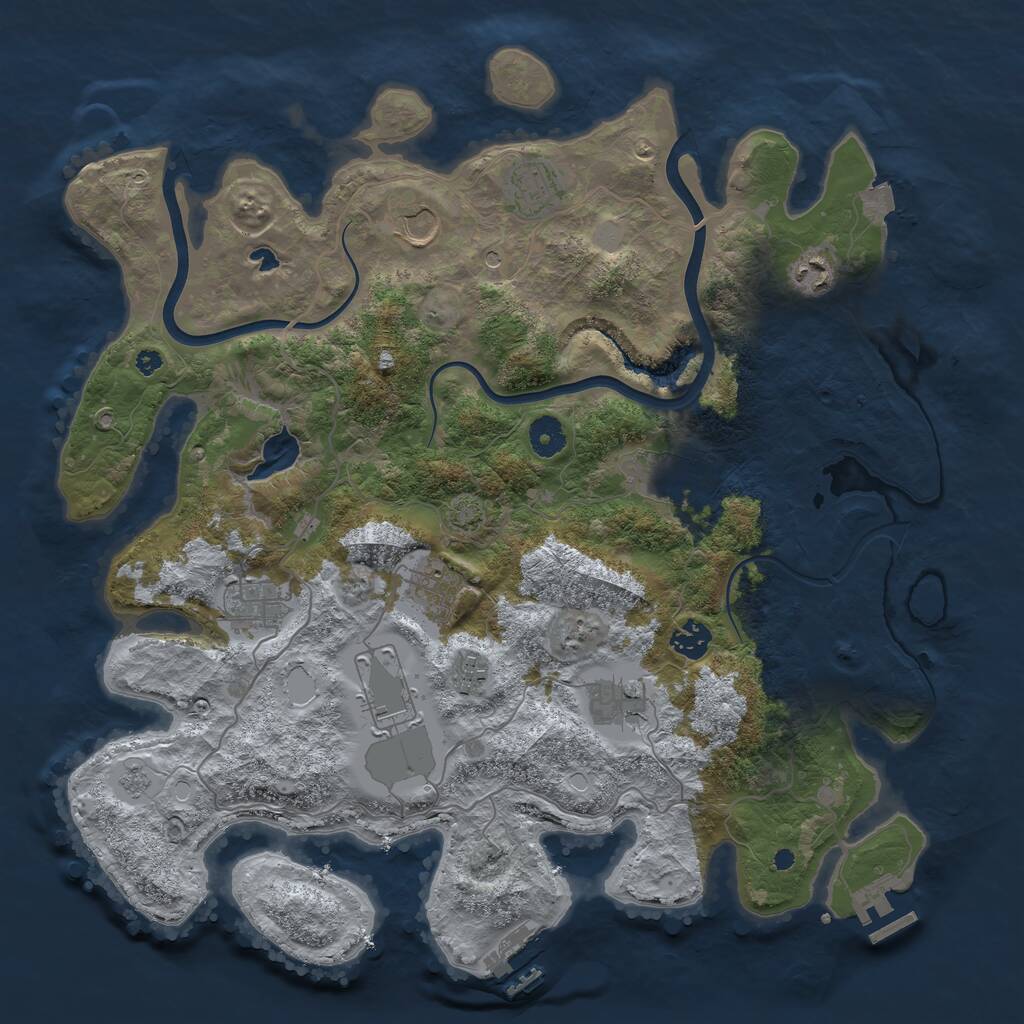 Rust Map: Procedural Map, Size: 4000, Seed: 601445266, 16 Monuments