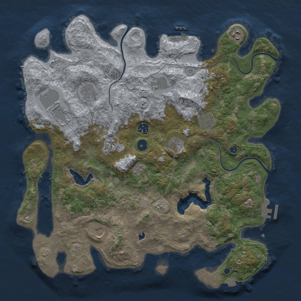 Rust Map: Procedural Map, Size: 4200, Seed: 1306401638, 16 Monuments