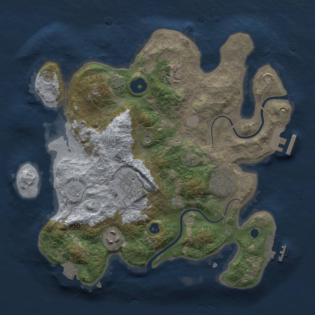 Rust Map: Procedural Map, Size: 3000, Seed: 83656, 10 Monuments