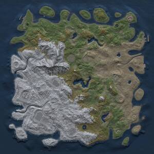 Thumbnail Rust Map: Procedural Map, Size: 5000, Seed: 84541053, 15 Monuments