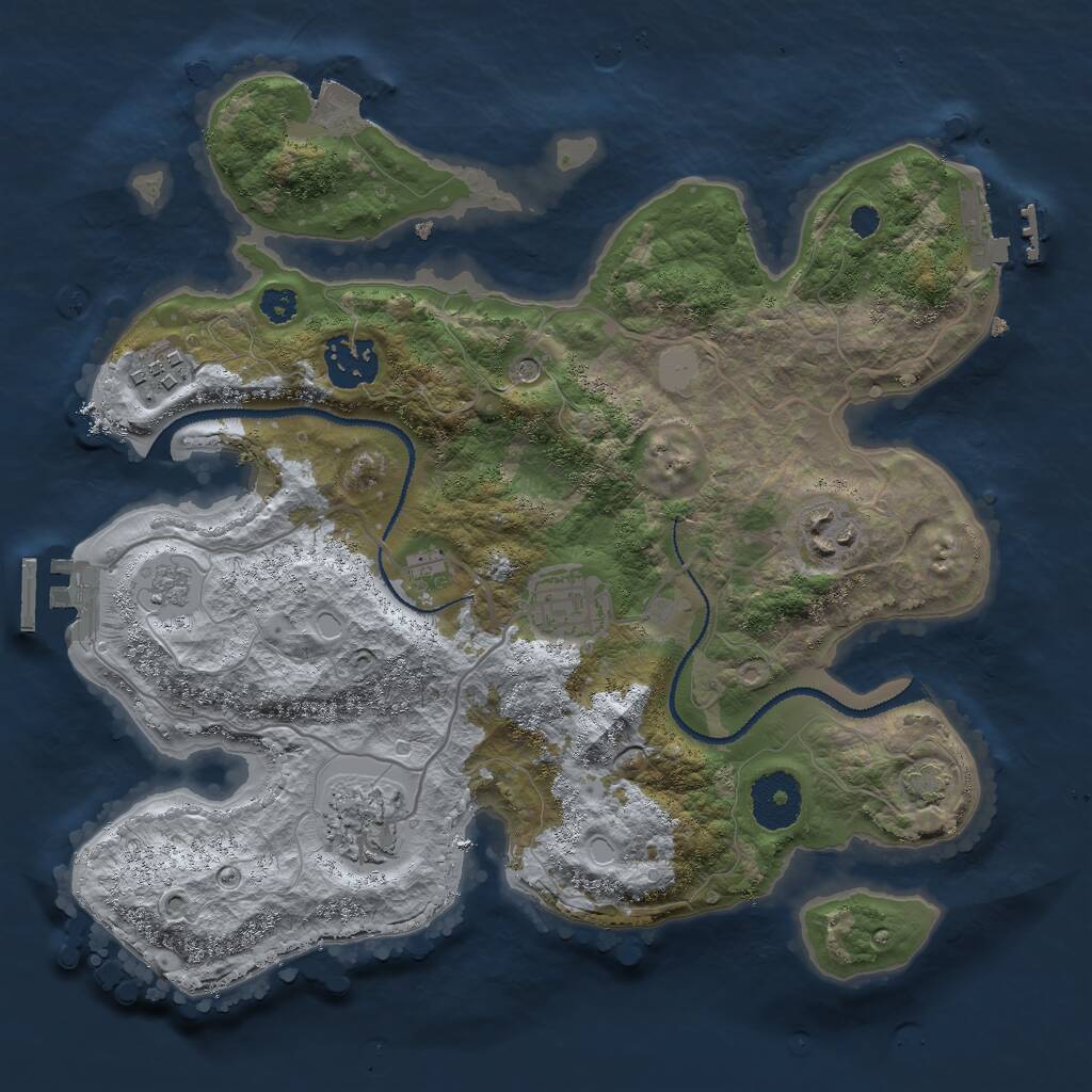 Rust Map: Procedural Map, Size: 3000, Seed: 27347, 11 Monuments