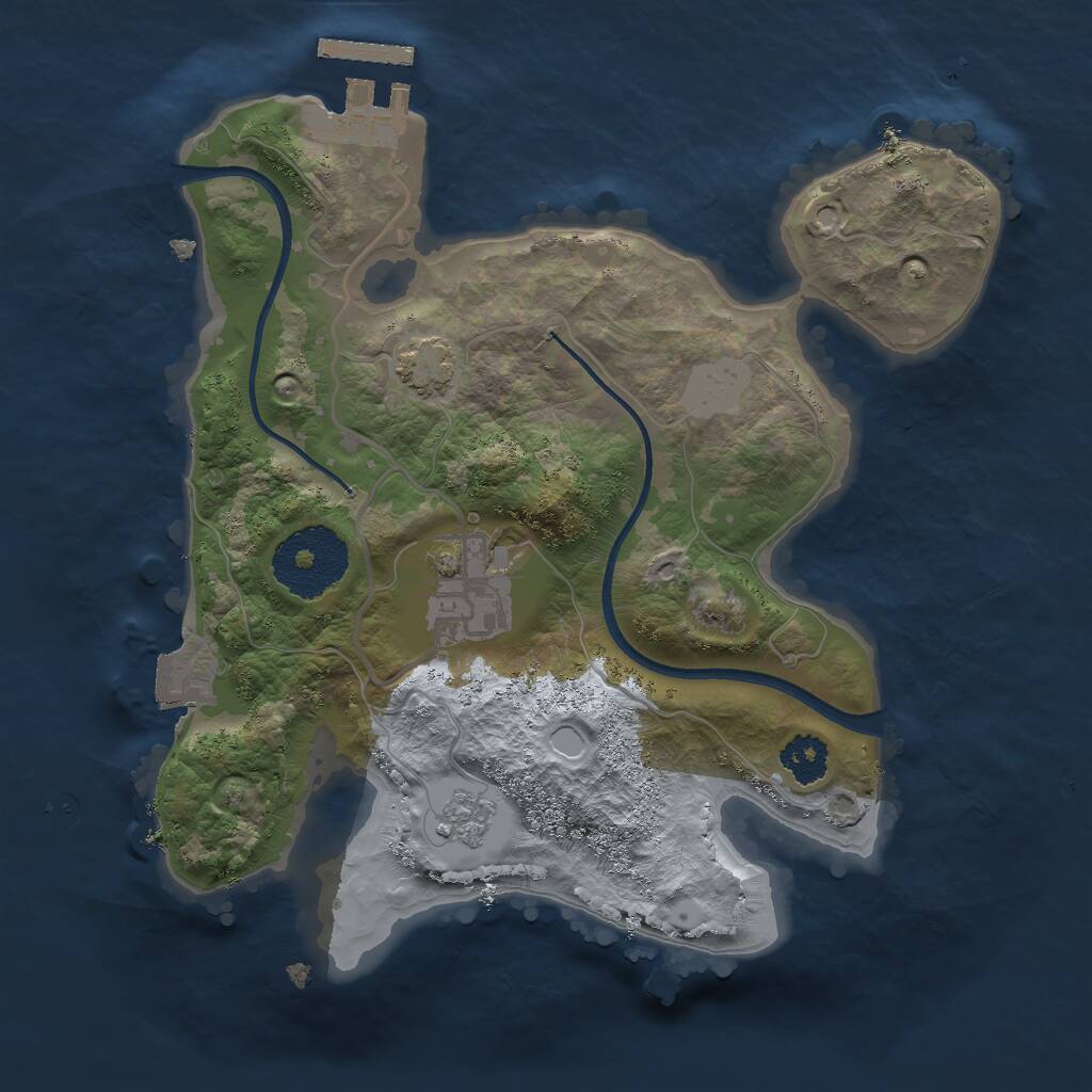 Rust Map: Procedural Map, Size: 2300, Seed: 50, 5 Monuments