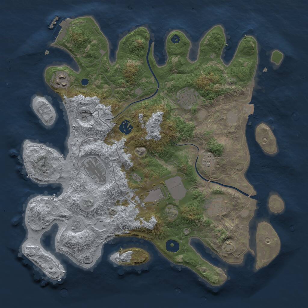 Rust Map: Procedural Map, Size: 3500, Seed: 1426869819, 12 Monuments