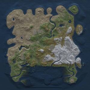 Thumbnail Rust Map: Procedural Map, Size: 4500, Seed: 350934420, 17 Monuments