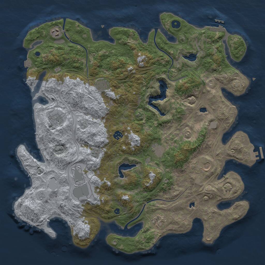 Rust Map: Procedural Map, Size: 4500, Seed: 1288333327, 15 Monuments