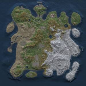 Thumbnail Rust Map: Procedural Map, Size: 3550, Seed: 23, 14 Monuments