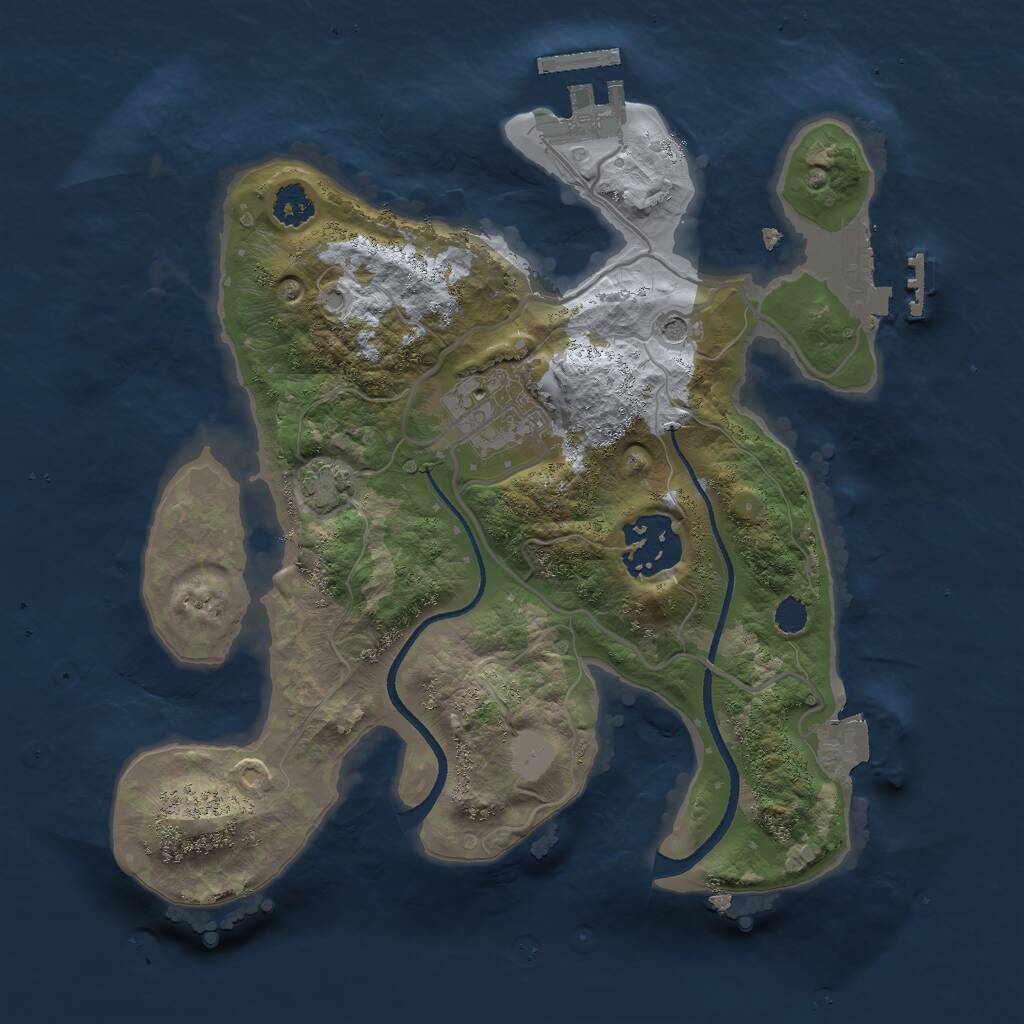 Rust Map: Procedural Map, Size: 2500, Seed: 286, 7 Monuments