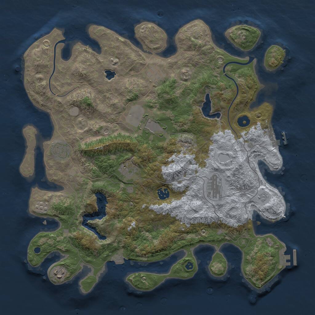 Rust Map: Procedural Map, Size: 4000, Seed: 1454959859, 14 Monuments