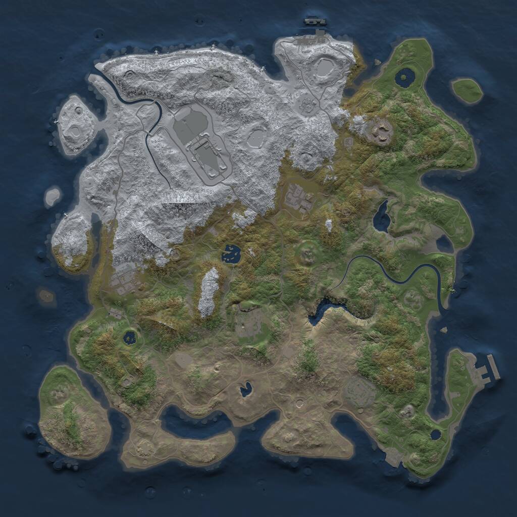 Rust Map: Procedural Map, Size: 4000, Seed: 19122024, 13 Monuments