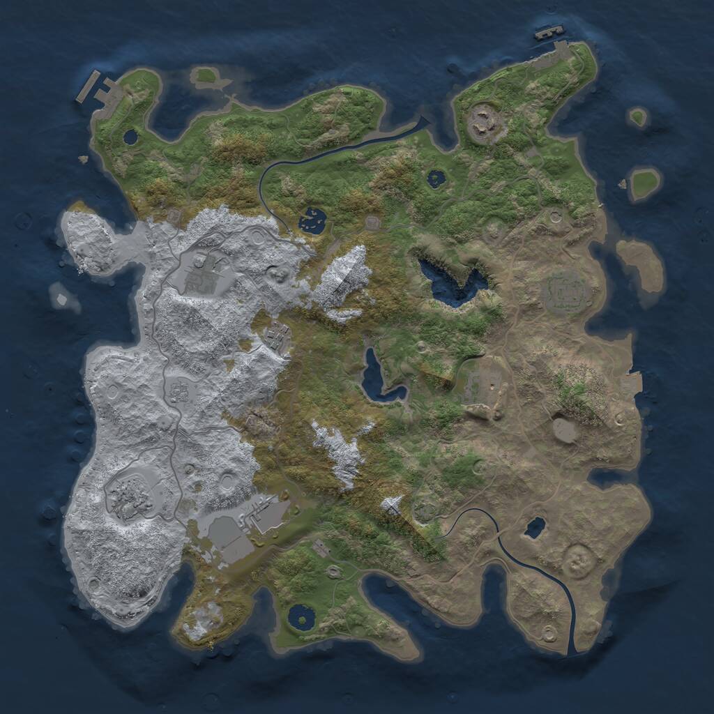 Rust Map: Procedural Map, Size: 4000, Seed: 109805146, 14 Monuments