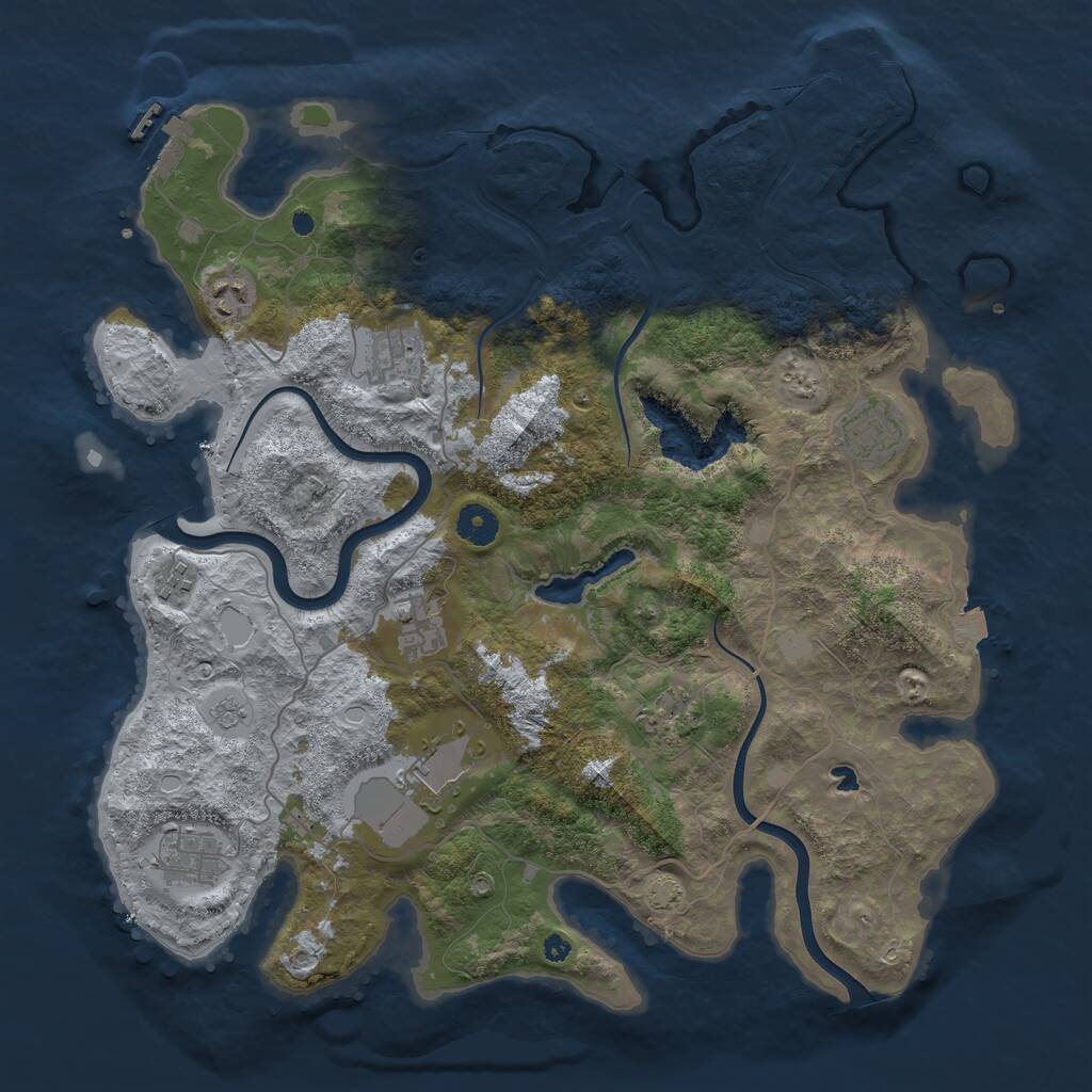 Rust Map: Procedural Map, Size: 4000, Seed: 109805146, 13 Monuments