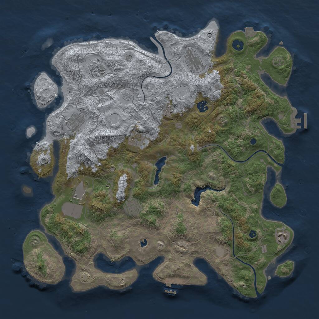 Rust Map: Procedural Map, Size: 4222, Seed: 19122024, 15 Monuments