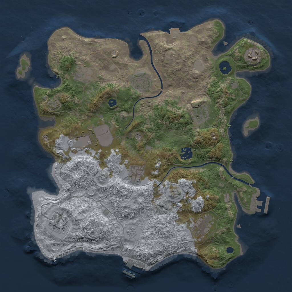 Rust Map: Procedural Map, Size: 3500, Seed: 1549292976, 15 Monuments