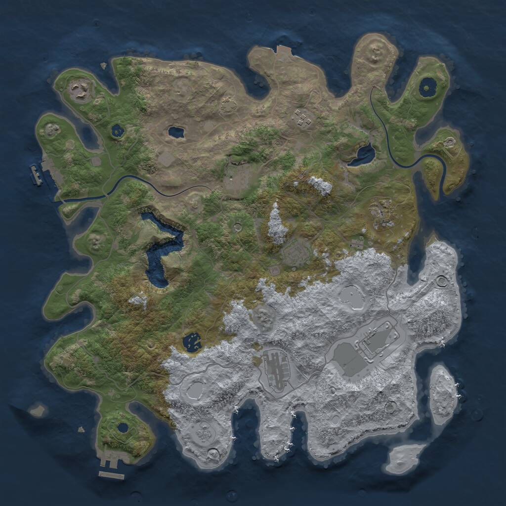 Rust Map: Procedural Map, Size: 4000, Seed: 579717285, 14 Monuments