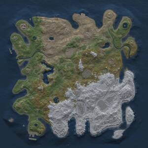 Thumbnail Rust Map: Procedural Map, Size: 4000, Seed: 579717285, 14 Monuments