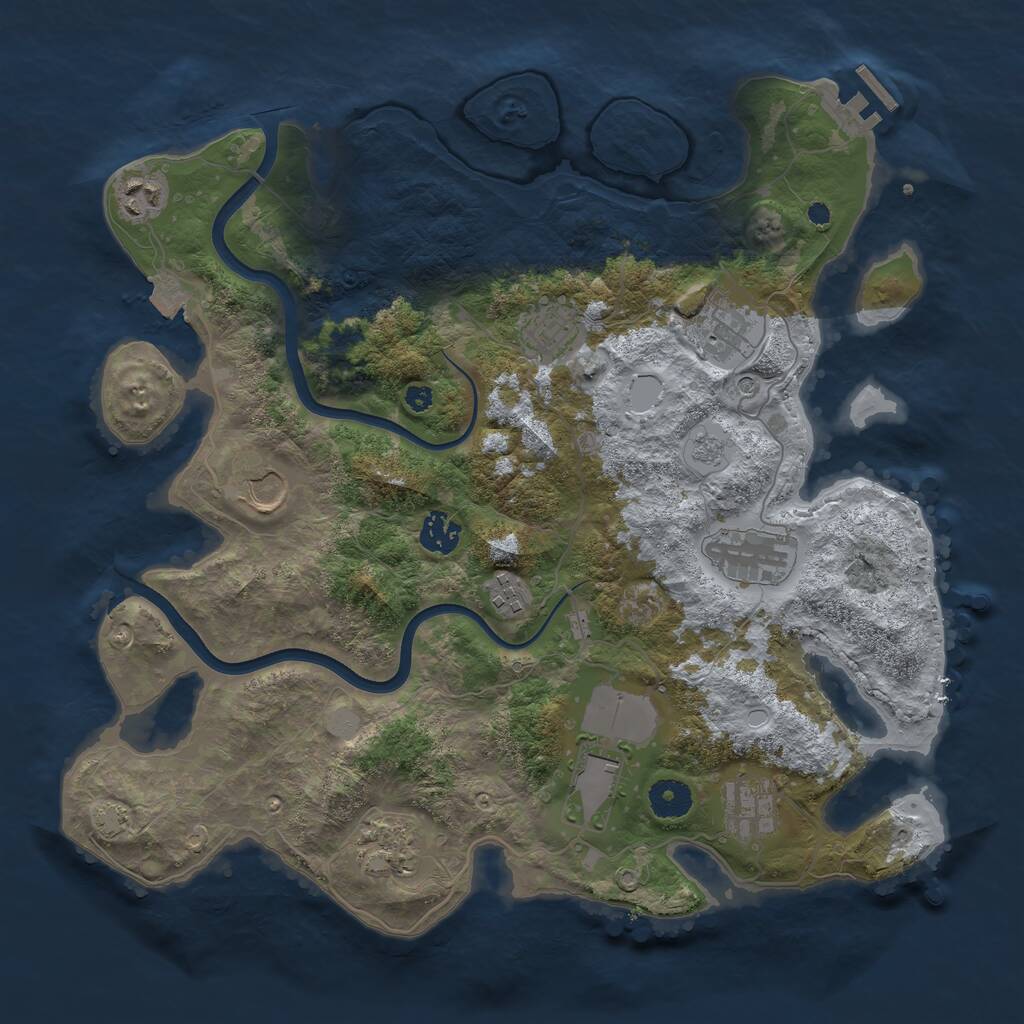 Rust Map: Procedural Map, Size: 3750, Seed: 121452215, 15 Monuments