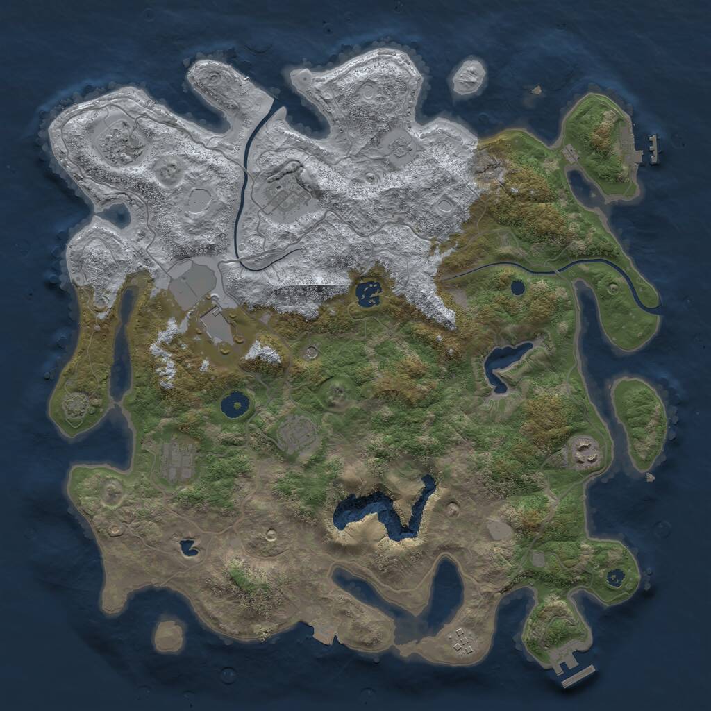 Rust Map: Procedural Map, Size: 4000, Seed: 23832659, 14 Monuments