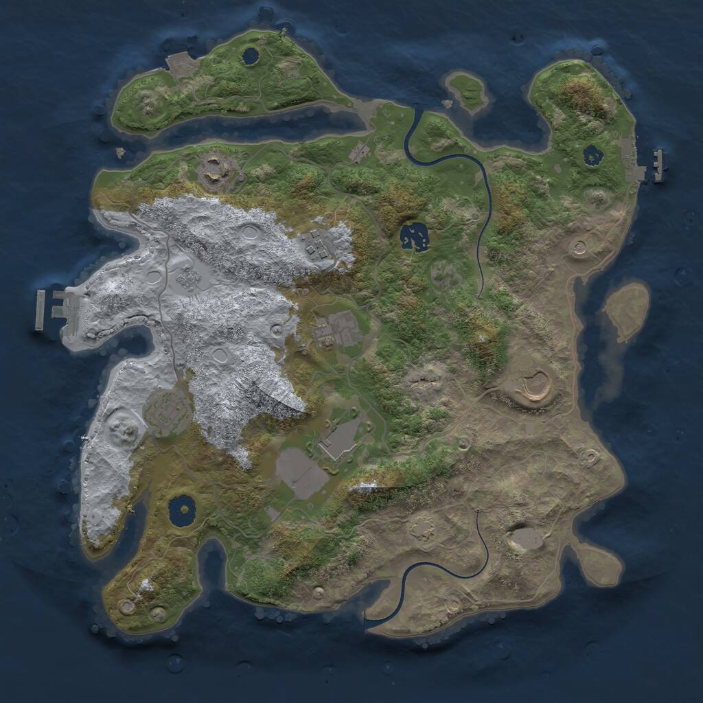 Rust Map: Procedural Map, Size: 3500, Seed: 1893011114, 13 Monuments